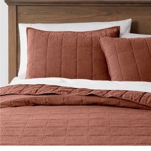 Threshold - Space Dyed Cotton Linen King Sham in the color Cognac.